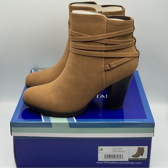 White Mountain Spade Ankle Booties Chestnut Brown 8M - Picture 3 of 9